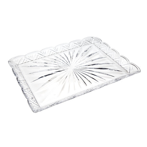 Godinger Silver Art Co Dublin Crystal Scalloped Bathroom/Vanity Tray